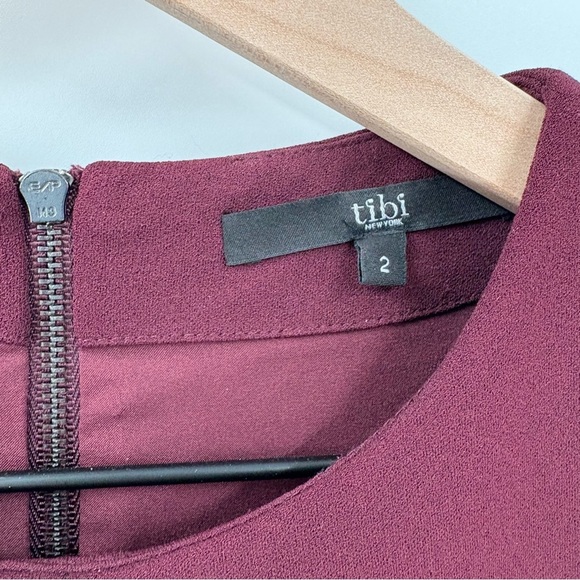 Tibi Women’s Dress Size 2 Plum Shift Tie Sleeves - Picture 5 of 5